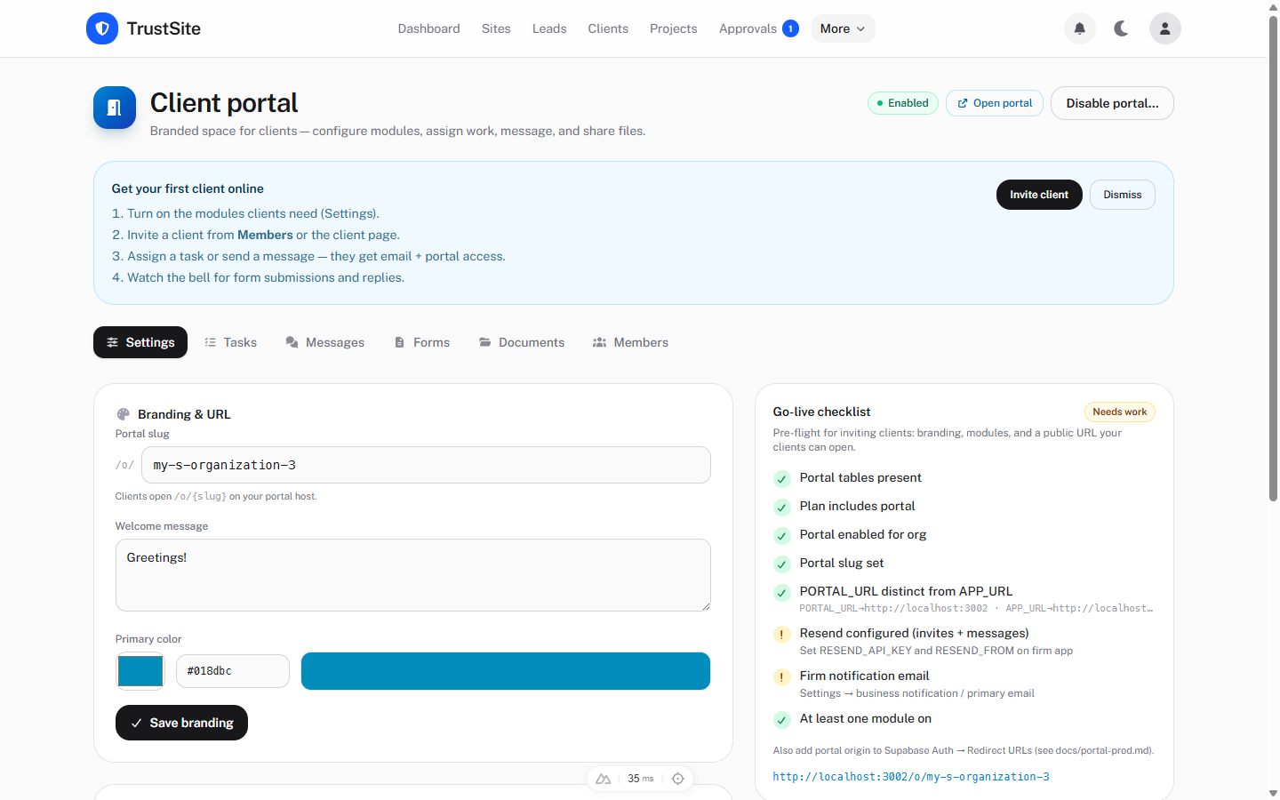 Portal admin